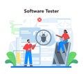 Software testing concept. Application or website code test process. Royalty Free Stock Photo