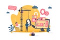 Software testing concept in flat style. Engineer debugging web application scene. Software testing and quality assurance