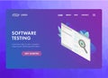 Software Testing concept. Program code screen with debugging development process. Bug fixing IT-software application Royalty Free Stock Photo