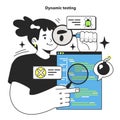 Software testing and debugging. IT specialist searching for bugs using Royalty Free Stock Photo