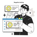 Software testing and debugging. IT specialist searching for bugs using Royalty Free Stock Photo