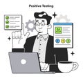 Software testing and debugging. IT specialist searching for bugs using Royalty Free Stock Photo