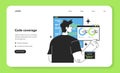 Software testing and debugging web banner or landing page. IT specialist