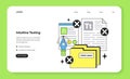Software testing and debugging web banner or landing page. IT specialist Royalty Free Stock Photo