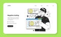 Software testing and debugging web banner or landing page. IT specialist Royalty Free Stock Photo