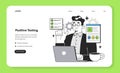 Software testing and debugging web banner or landing page. IT specialist Royalty Free Stock Photo
