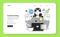 Software testing and debugging web banner or landing page. IT specialist Royalty Free Stock Photo