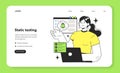 Software testing and debugging web banner or landing page. IT specialist Royalty Free Stock Photo