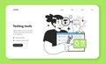Software testing and debugging web banner or landing page. IT specialist Royalty Free Stock Photo
