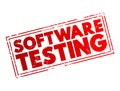 Software Testing - examining the artifacts and the behavior of the software under test by validation and verification, text Royalty Free Stock Photo