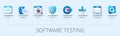 Software testing infographic in 3D style