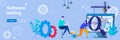 Software testing landing page with people Royalty Free Stock Photo