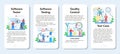 Software testing mobile application banner set. Application or website Royalty Free Stock Photo