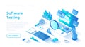 Software Testing. Process evaluation software application or website. Computer code analysis. Identification