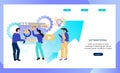 Software testing and site development banner template with programmers and testers