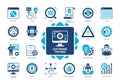 Software Testing solid icon set Royalty Free Stock Photo