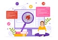 Software Testing Vector Illustration with Application Engineering, Debugging Development Process, Programming and Coding Royalty Free Stock Photo