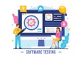 Software Testing Vector Illustration featuring Application Engineering, Debugging Development Process, Programming, and Coding Royalty Free Stock Photo