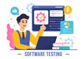 Software Testing Vector Illustration featuring Application Engineering, Debugging Development Process, Programming, and Coding Royalty Free Stock Photo