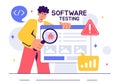Software Testing Vector Illustration featuring Application Engineering, Debugging Processes, Development Workflow, Programming,