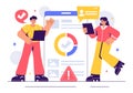 Software Testing Vector Illustration featuring Application Engineering, Debugging Processes, Development Workflow, Programming,