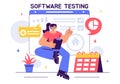 Software Testing Vector Illustration featuring Application Engineering, Debugging Processes, Development Workflow, Programming,