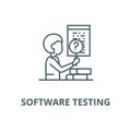 Software testing vector line icon, linear concept, outline sign, symbol Royalty Free Stock Photo
