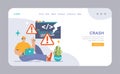 Software testing web banner or landing page. Code testing