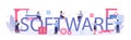 Software typographic header. Idea of programming and coding, Royalty Free Stock Photo