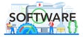 Software typographic header. Idea of programming and coding, system development Royalty Free Stock Photo