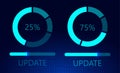 Software update on cyberspace. Loading process concept. Upgrade application progress icons Royalty Free Stock Photo