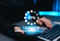 Software update or operating system, update software application upgrade technology concept. updating progress bar, installing app Royalty Free Stock Photo