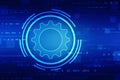 software update status, Cog Gear Wheel on the technology abstract background