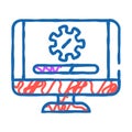 software updates repair computer icon doodle illustration Royalty Free Stock Photo