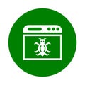Software, Virus, Burg icon. Green vector sketch