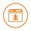 Software, Virus, Burg icon. Orange vector sketch