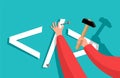 Software and web coding using hammer and nails Royalty Free Stock Photo