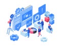 Software, web development isometric vector illustration Royalty Free Stock Photo