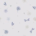Softy and light on blue Seamless pattern vector with wind blow