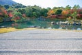 Sogenchi pond garden in autumn season at Tenryuji temple