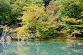 Sogenchi Pond of Tenryuji temple garden at Arashiyama, Japan Royalty Free Stock Photo