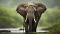 Soggy Style- Epic Portraiture Of A Detailed Wildlife Elephant In 8k Resolution