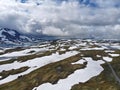 Sognefjell Road drone view in Norway Royalty Free Stock Photo