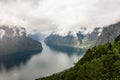 Sognefjord in Norway viewed from the Stegastein lookout Royalty Free Stock Photo