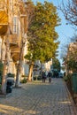 Sogukcesme Street view at sunset. Visit Istanbul concept photo. Royalty Free Stock Photo
