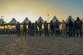 Sogut, Bilecik / Turkey - September 08 2019: Rear view of policemen and policewomen standing in a checkpoint