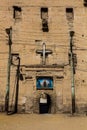 SOHAG, EGYPT: FEB 11, 2019: Entrance of the White Monastery (Deir al Abyad) near Sohag, Egy