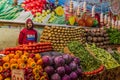 SOHAG, EGYPT: FEB 10, 2019: Fruit and vegetable stall in Sohag, Egy