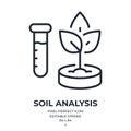 Soil analysis concept editable stroke outline icon isolated on white background flat vector illustration. Pixel perfect. 64 x 64
