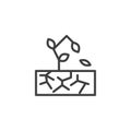 Soil degradation line icon